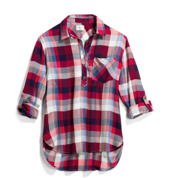 id:23 Tops - Plaid Shirt